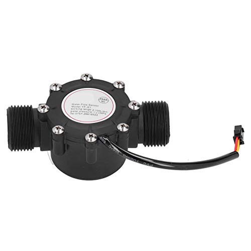 Water Flow Sensor for Swimming Pool Systems, Hall Effect, G1 Male Thread, 1-100 L/min, DC 3-24V, Plastic, Model YF-G1