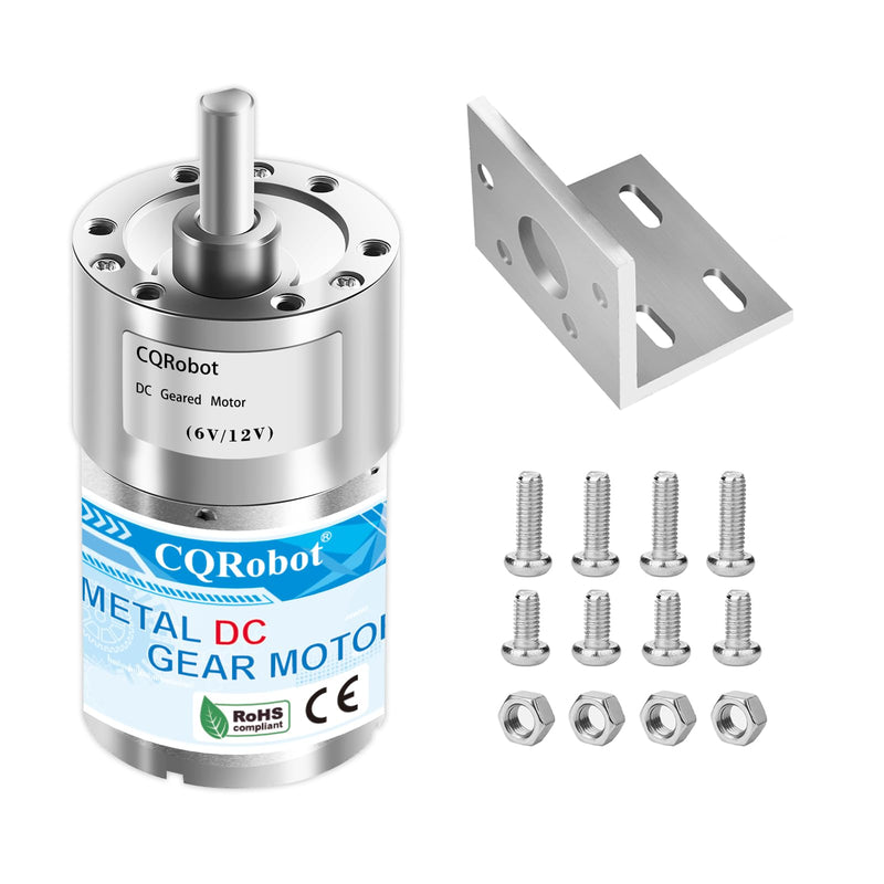 [Australia - AusPower] - 70:1 Metal DC Geared-Down Motor 37Dx54.8L mm 6V or 12V with Mounting Bracket Kit. 6V-5W-75RPM-15 kg.cm(208 oz.in), 12V-10W-150RPM-27 kg.cm(375 oz.in), D-Shaped Output Shaft Long 16mm. 70:1 6V/12V 