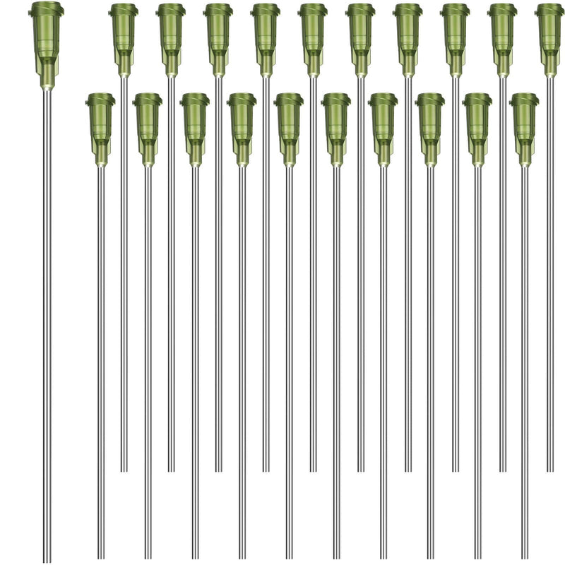 [Australia - AusPower] - 20 Pieces 4 Inch Blunt Tip Dispensing Needle with Luer Connector Industrial Syringe with Luer Connector Needles Applicator Needles (14 GA) 