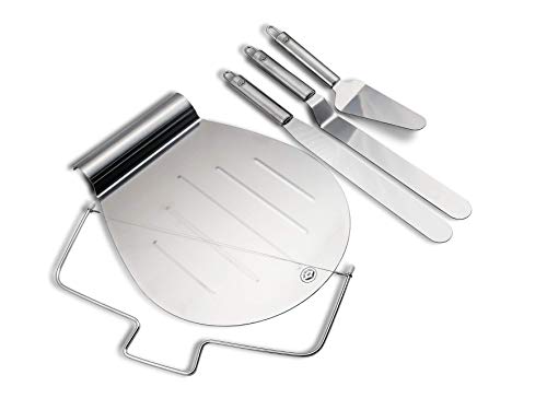 Stainless Steel Cake Customizing Decorating Serving 5pc set, Cake Server Lifter Slicer Straight & Offset Icing Frosting Spatulas 5 pcs