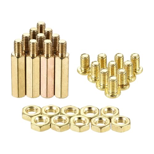 uxcell M4 hex brass standoff spacer kit with 20mm male-female threaded pillars and 6mm screws for PCB mounting