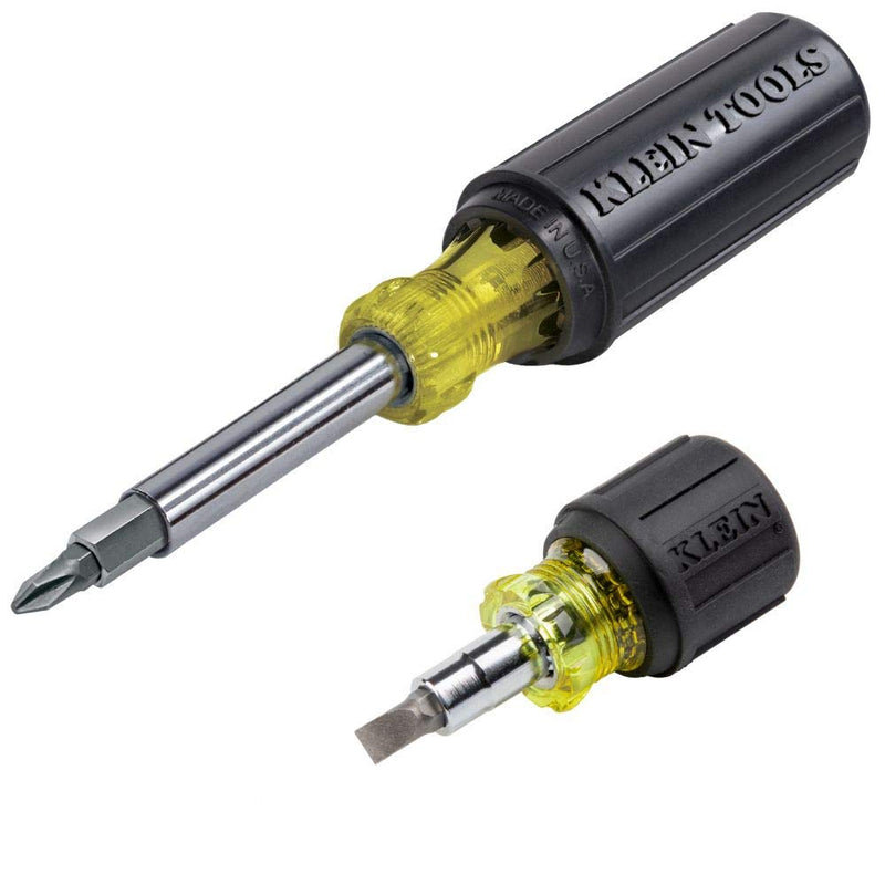 [Australia - AusPower] - Klein Tools 80027 Screwdriver Set, 11-in-1 Multi-bit Screwdriver, 6-in-1 Stubby Screwdriver, Phillips, Slotted, Square, Torx Bits, 2-Piece Screwdriver Kit 