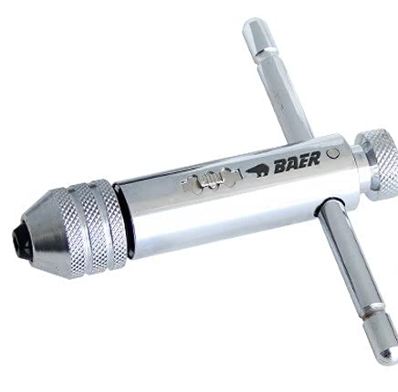 BAER Short Tool Holder with Ratchet M 3-10 | 1/8-3/8 for Hand and Cutting Taps | Ratchet for Taps