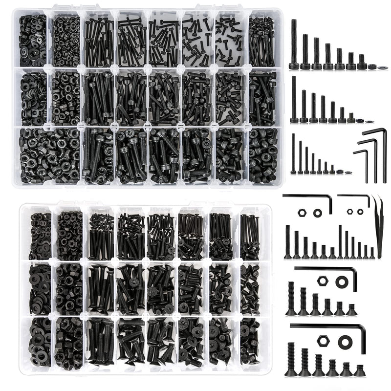 [Australia - AusPower] - M2 M3 M4 M5 Hex Socket Screws Set and M2 M3 M4 M5 Hex Flat Bolt Kit 