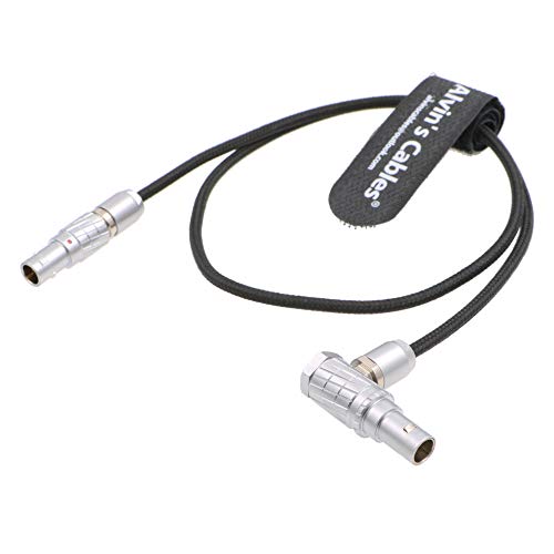 Alvin's Cables Teradek Bond ARRI Alexa Camera Power Cable 2 Pin Male to 2 Pin Male Right Angle 19.7in