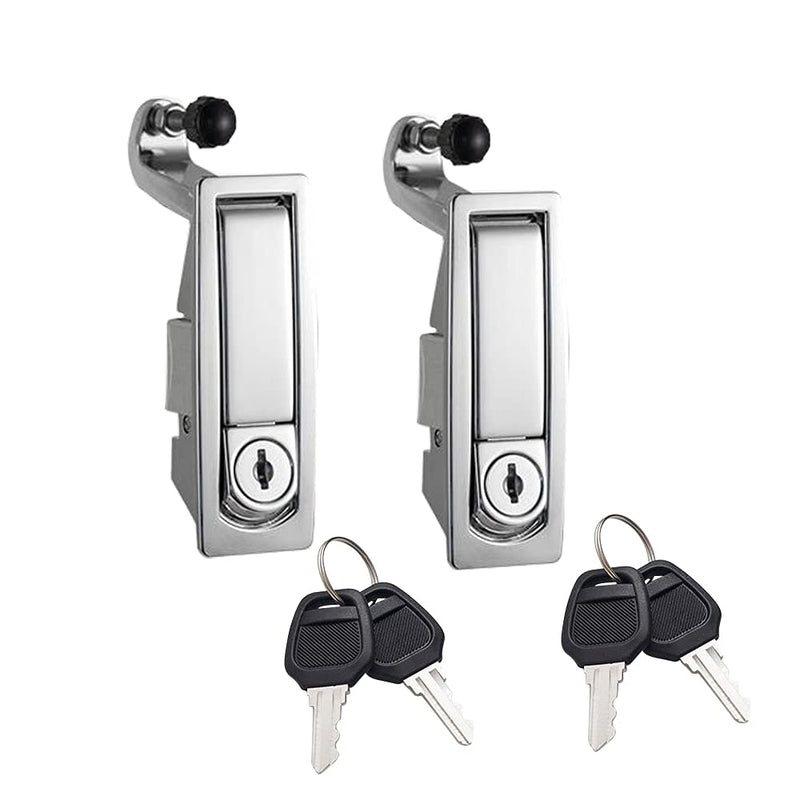 [Australia - AusPower] - 2PCS Compression Latch Lock Trigger Latch Lock Zinc Alloy Adjustable Lever Hand Operated Compression Latch Flush Silvers Silver 2 Pack 