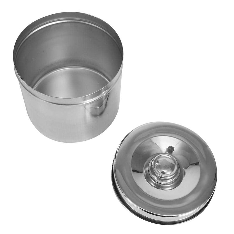 [Australia - AusPower] - Dental Supplies Dressing Cotton Box Iodophor Gauze Container Stainless Steel Storage Jar[12cm], Stainless Steel Ointment Jar Sundry JarsExamination Supplies-Consumables 