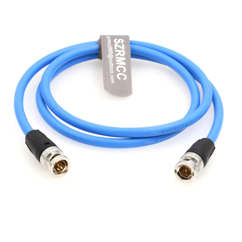 [Australia - AusPower] - SZRMCC BNC Male to Male 12G HD SDI 75ohm 4K Video Coaxial Cable for Cameras Monitors (1m) Blue Cable 1m 