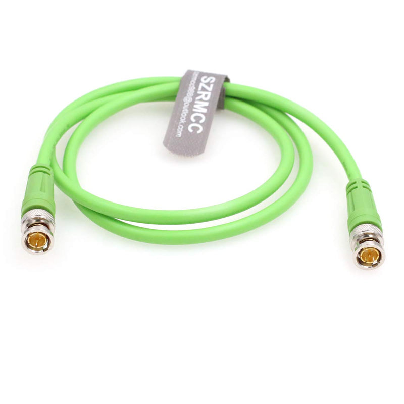 [Australia - AusPower] - SZRMCC HD SDI 12G 75ohm Male to Male 4K Video Coaxial BNC Cable for Cameras Monitors (1m) Green Cable 1m 