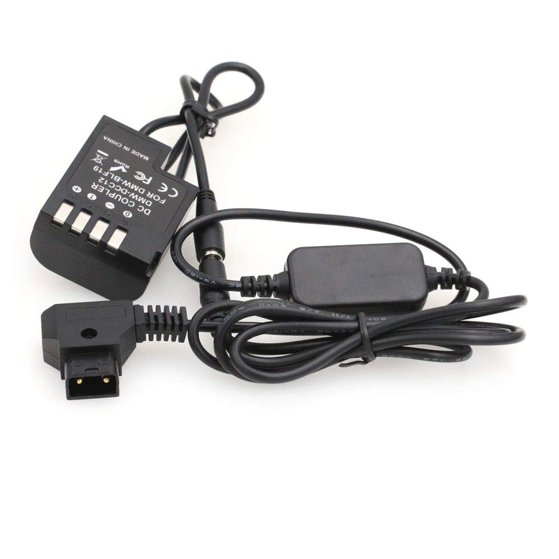 [Australia - AusPower] - SZRMCC D-tap 2 Pin to DMW-BLF19 Dummy Battery DMW-DCC12 DC Coupler for Panasonic DMC GH5 GH4 GH3 Camera (Straight Cable) Straight Cable 