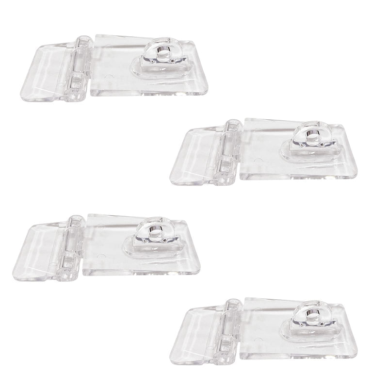 [Australia - AusPower] - LC LICTOP Mini Hinge Hasp Acrylic Hasp Buckle Box Clear Hinge Latch Hasp Lock 4pcs 