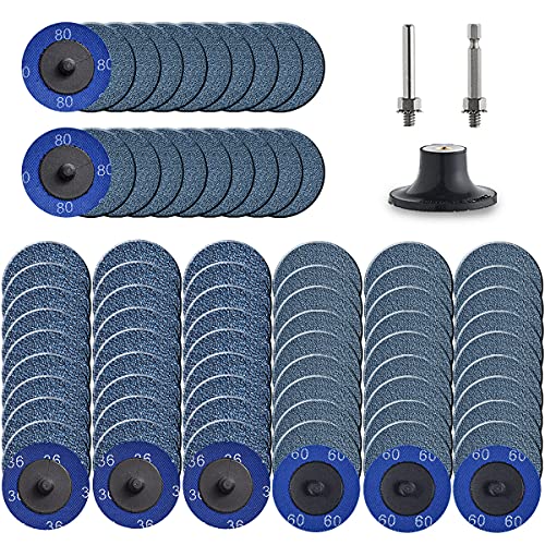 Tshya quick change grinding discs, 2-inch zirconia sanding discs in 36, 60, and 80 grit assortment