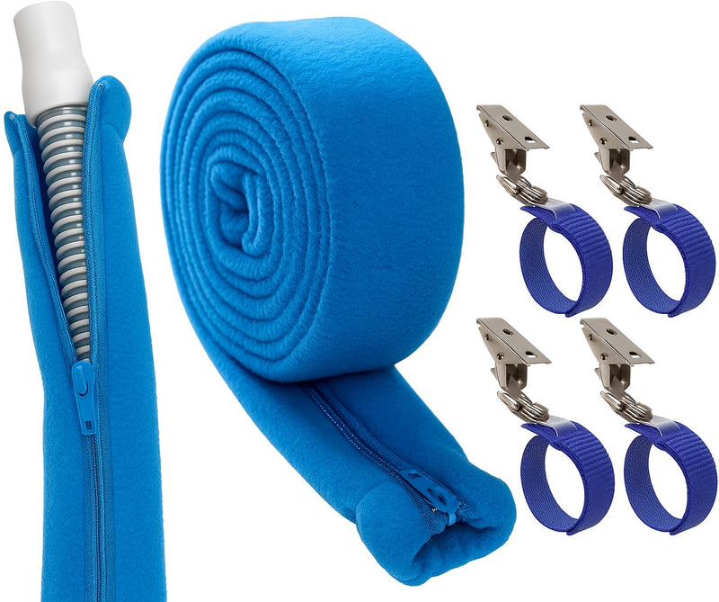 CPAP Hose Cover with 4 Retaining Clips, Soft Fleece Hose Insulator with Zipper, Universal and Fits Most CPAP Hoses.