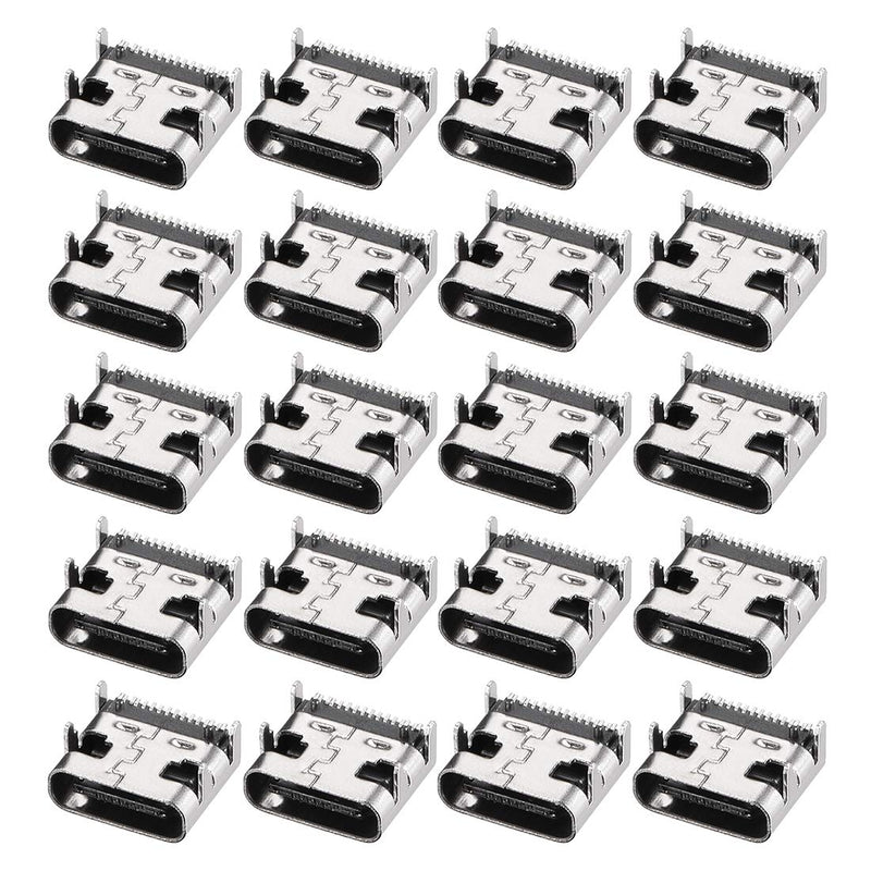 [Australia - AusPower] - uxcell PCB USB Connector Type-C 3.1 16Pin Female Jack Fast Charging Socket 20Pcs 
