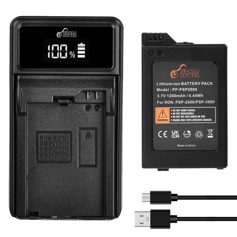 [Australia - AusPower] - Pickle Power PSP-2000 Battery and LED Display Charger for Sony PSP 2000/3000 PSP-S110 Console PSP-3001 PSP-3002 PSP-3000 PSP-3004 PSP-2001 PSP-2002 PSP-2003 