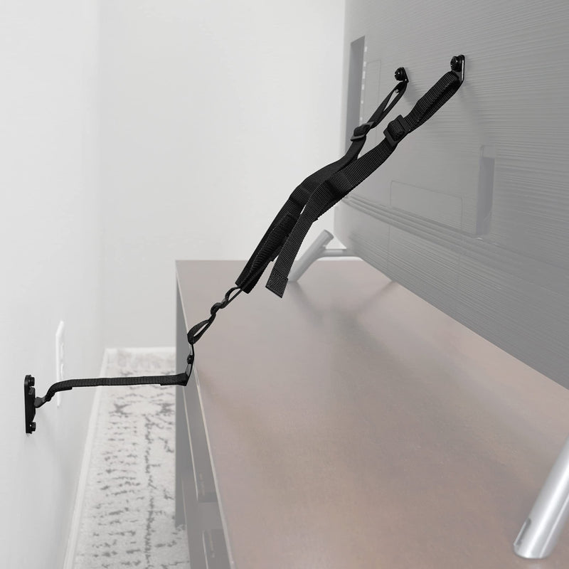 [Australia - AusPower] - ECHOGEAR TV Safety Straps for Flat Screens - Anchor TVs Up to 90" to Furniture Or The Wall - Pre-Assembled Anti-Tip Strap Includes All Hardware for Baby Proofing Your TV 