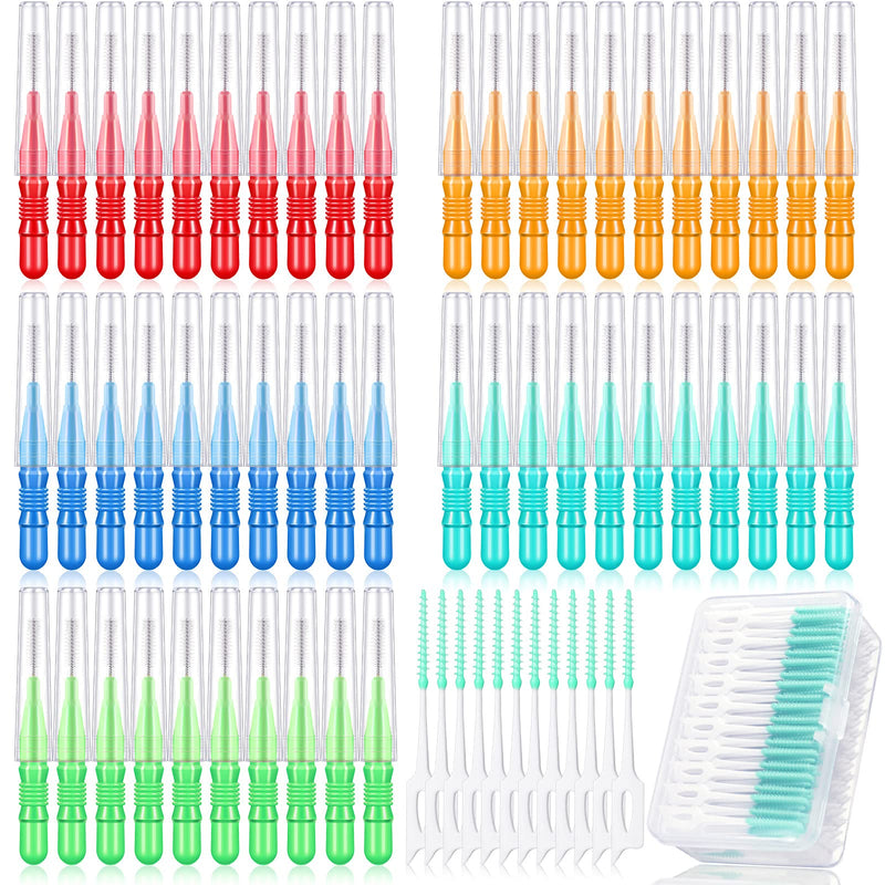 350 Pieces Interdental Brush Tooth Floss Tooth Cleaning Tool Toothpick Dental Tooth Flossing Head Oral Dental Flosser Teeth Soft Dental Picks Refill Dental Flosser Toothpick Cleaners (Mixed Color) Mixed Color