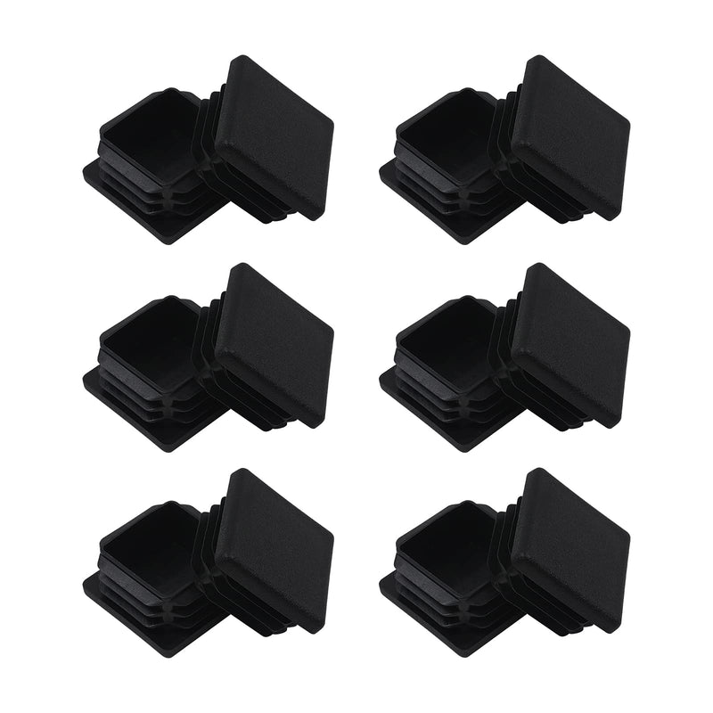 [Australia - AusPower] - 1 12 1.5 inch Square Tube End Cap Plastic Plugs 12 Pack, 1 12 inch 1.5 inch Square Tubing Plug 1.5 x 1.5 Tube End Caps Fence Post Pipe Cap Cover Tubing Insert Chair Glide Finishing Plugs, Black 