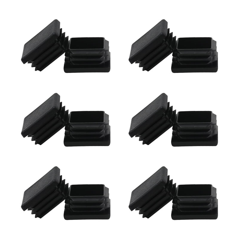 [Australia - AusPower] - 2 Inch 2x2 Square Tube End Cap Plastic Plugs 12 Pack, 2 Inch 2x2 Square Tubing Plug 2x2 Tube End Caps Fence Post Pipe Cap Cover Tubing Insert Chair Glide Finishing Plugs, Black 