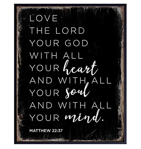Masculine Christian Wall Art - Holy Scripture Wall Decor - Religious Gifts for Women, Men, Bedroom, Living Room - Bible Verses Decor - Inspirational Positive Quotes Plaque Sign Poster - Unframed