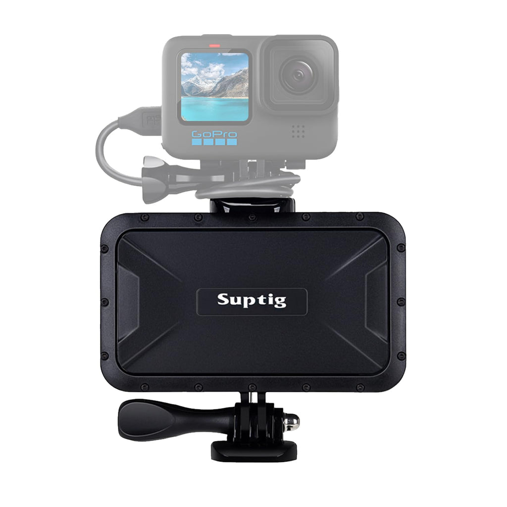 [Australia - AusPower] - Suptig Portable Charger, 7800mAh Battery Pack Power Bank, Compatible for Gopro Hero 12 11 10 9 8 7 6 5 4 3 3+ Hero Session Hero + DJI osmo AKASO Insta 360 Digital Camera Phone and More (Black) 