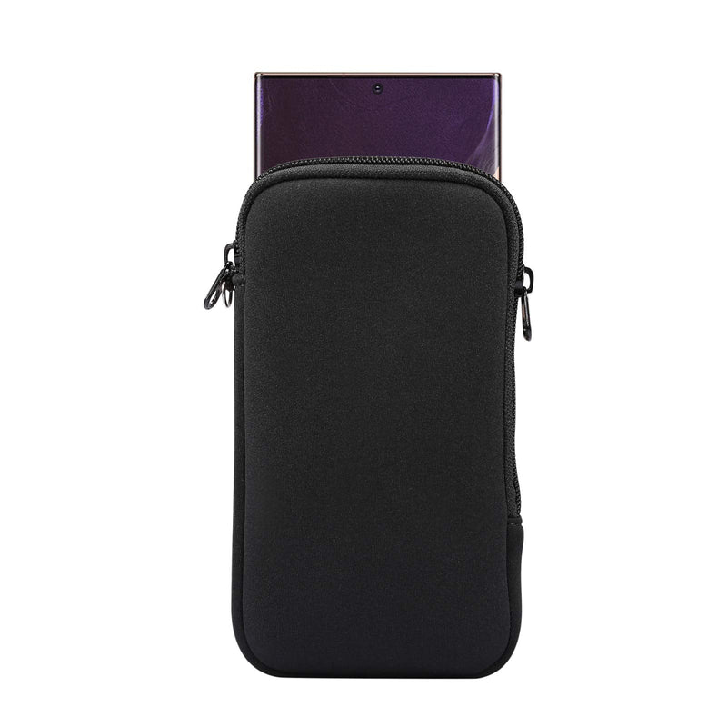 [Australia - AusPower] - Neoprene Phone Sleeve Case Zipper Cell Phone Pouch For Samsung Galaxy A54 A53 A34 A15, S24 Ultra S24+ S23+ S22+ S23 FE S21 FE S20 FE, iPhone 15 Pro Max 14 13 Pro Max 15 Plus, Pixel 7 8 Pro -L Black Large 