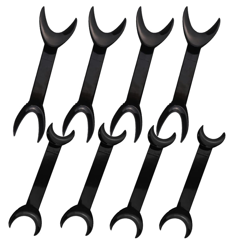 [Australia - AusPower] - 8 Pack Black T-Shape Intraoral Cheek Lip Retractor, 4 Large Size+4 Small Size Double Head Mouth Opener for Teeth Whitening Retractor, Dental Orthodontic Oral Care Tool 