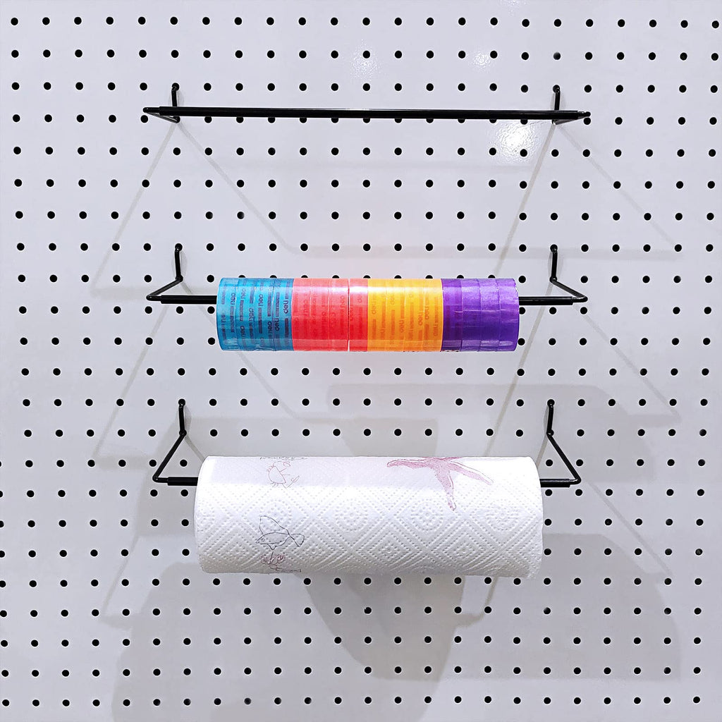 5 Pack Extendable Pegboard Paper Towel Holder,Pegboard Hook for Workshop,Garage,Kitchen,Laundry Room,Bathroom etc.