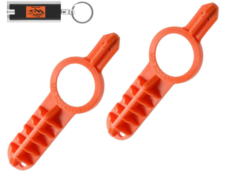 [Australia - AusPower] - 2 Pack Hunter MP Rotator Adjustment Tool MPTOOL, Orange Sprinkler Adjustment Tool, Hunter MPTool Sprinkler Tool Pack of 2 Adjustment Wrench for all MP Rotator Nozzles with Included LED Keychain Light 
