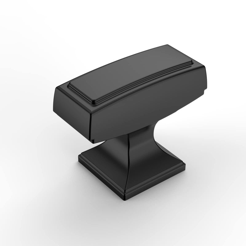 Amerdeco 10 Pack Matte Black Cabinet Handles 1.4 Inch(35mm) Single Hole Drawer Knobs and Pulls for Bathroom Cabinets ZH0010