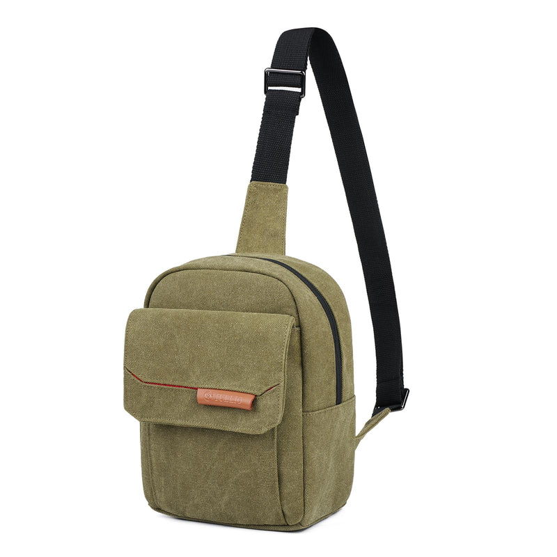 [Australia - AusPower] - Small Camera Bag for Photographer Canvas Sling Bag Purse Waterproof Dslr Bag Compatible with Nikon Sony for Men and Women Army green 