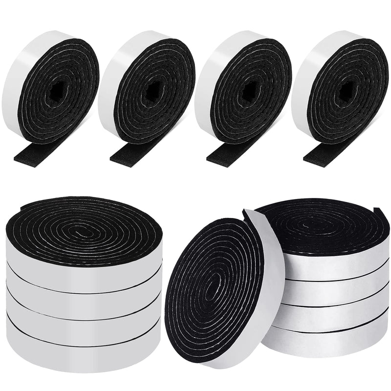 Zonon 24 Rolls 1/2 x 60 Inch Felt Strips with Adhesive Backing Furniture Felt Tape Rolls Self-Stick Heavy Duty Polyester Pads for Protecting Hardwood Floors, Chair and DIY Adhesive (Black)