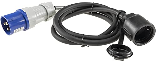 ChiliTec CEE Cable Adapter Plug to Earthing Contact Coupling 1.5 m | IP44, H07RN-F 3G2.5, 230 V 3-pin, for camping, boat, caravan, caravan CEE to earthing contact coupling 1.5 m