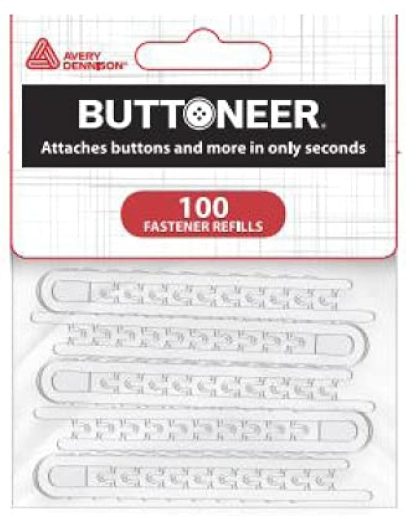[Australia - AusPower] - Buttoneer Button Fastening System – *FITS New BUTTONEER Tool* Natural Colored Nylon Fastener Refills, 100 Pieces 