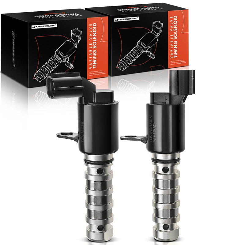 A-Premium 2-PC Intake & Exhaust Engine Variable Valve Timing (VVT) Solenoid Compatible with Hyundai Santa Fe Sonata Tucson & Kia Forte Optima, Replace# 243552G500 243752G500