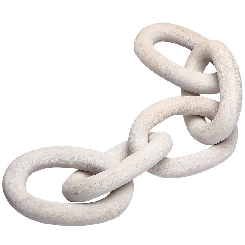 [Australia - AusPower] - Decorative Wood Link Chain Wooden Chain Decor 5 Link Decoration for Family Party Home Office Decoration Supplies(White) White 