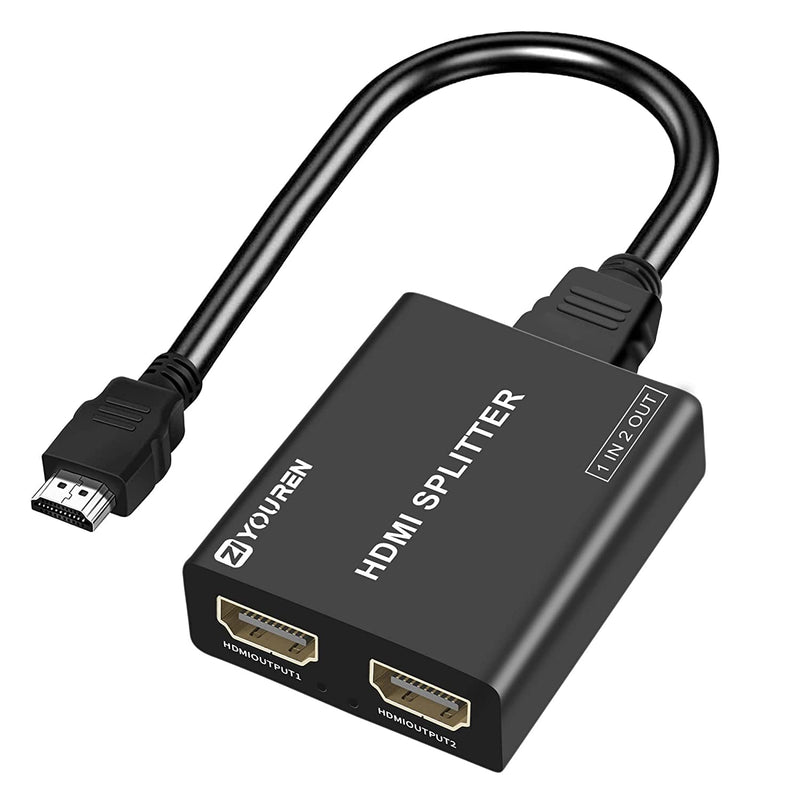 [Australia - AusPower] - HDMI Splitter with HD HDMI Cable, 1 in 2 Out 4K HDMI Splitter for Full HD 4K@30HZ 1080P 3D Splitter (1 HDMI Source to 2 HDMI Displays) 1x2 