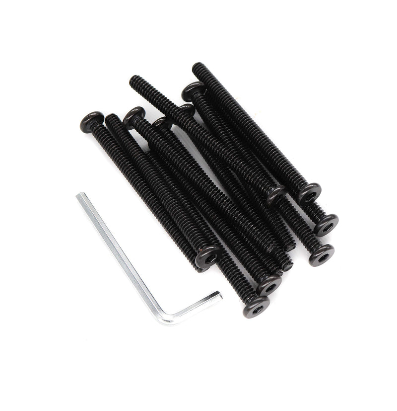 [Australia - AusPower] - binifiMux 12pcs Black 1/4-20 x 2-3/4" Hex Socket Cap Screws Bolts for Furniture Chair Table Desk Crib Bed, Full Thread 12pcs 1/4 - 20 x 2-3/4" 