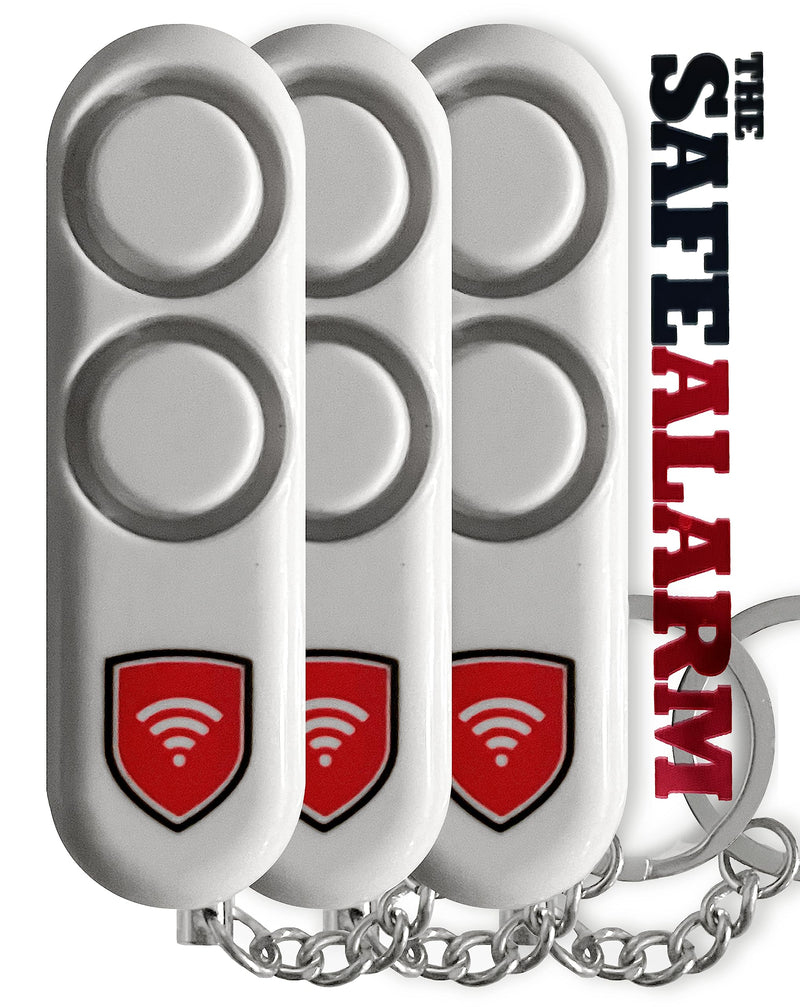 [Australia - AusPower] - (3-Pack) The SafeAlarm Personal Self-Defense Safety Alarm Keychain |Loud 120DB Dual Alarm Siren Heard up to 600 ft/185 Meters Away | Emergency Safety Alarm for Women, Men, Children, Elderly 3 
