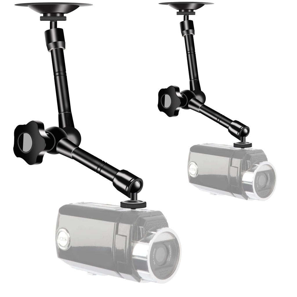 [Australia - AusPower] - 2 Pack Articulating Magic Arm Wall Mount Holder Stand Compatible with CCTV POV Camcorders Cameras, LED Light, Video Lamp,DSLR,Flash,Digital Camera,Security Cameras Universal 