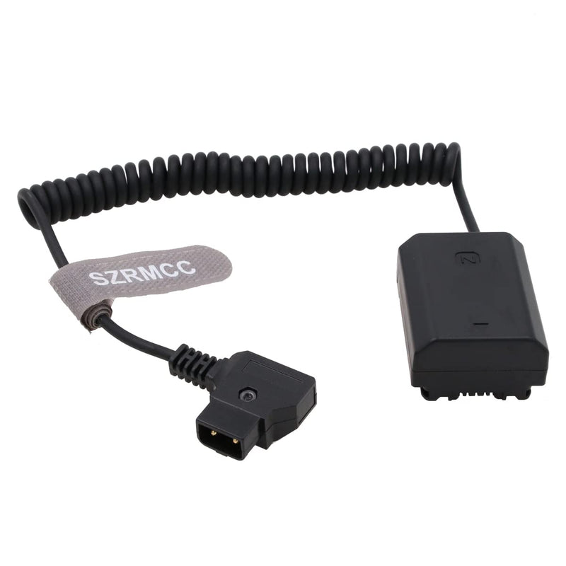 [Australia - AusPower] - SZRMCC D-tap 2 Pin Male to NP FZ100 DC Coupler Dummy Battery Coiled Power Cable for Sony A9 A7III A7RIII A7RIV A7SIII Camera (Coiled Cable) Coiled Cable 