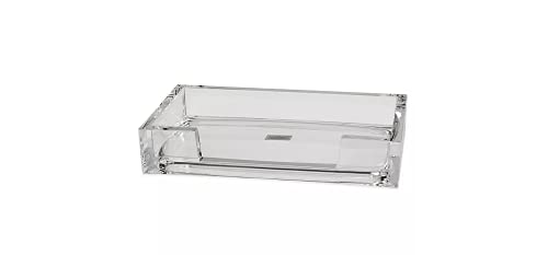Collection Clear CreativeWare acrylic hotel guest towel holder for paper towels, sleek and transparent for modern bathroom decor.