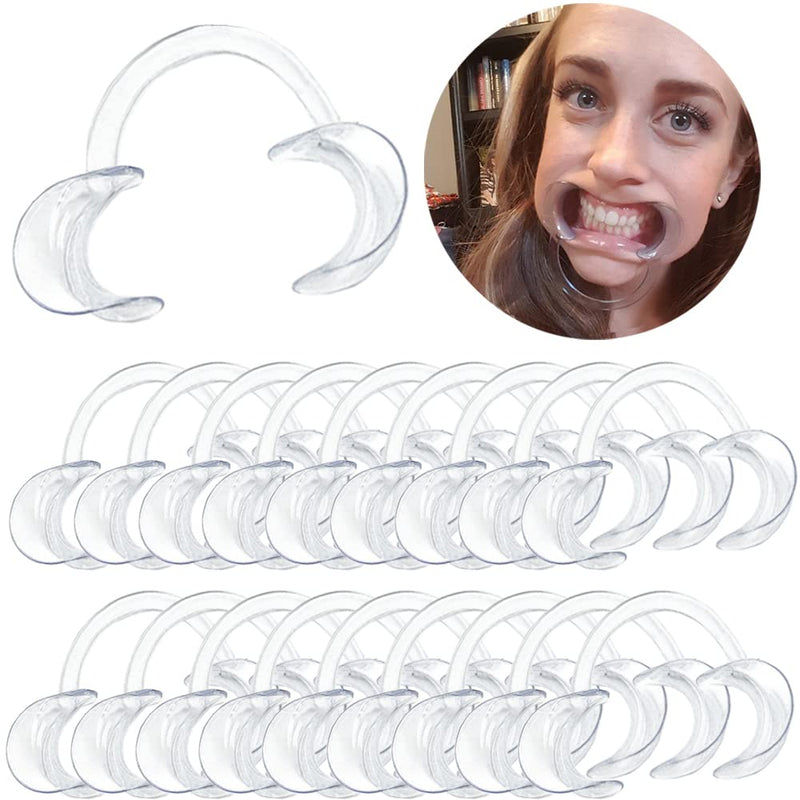 [Australia - AusPower] - 30-Pack Dental Cheek Retractor, Professional Autoclavable Mouth Opener Retractors, 100% BPA-Free, for Dentist, Teeth Whitening, Party, Mouthguard Challenge Game - Size M, Clear 