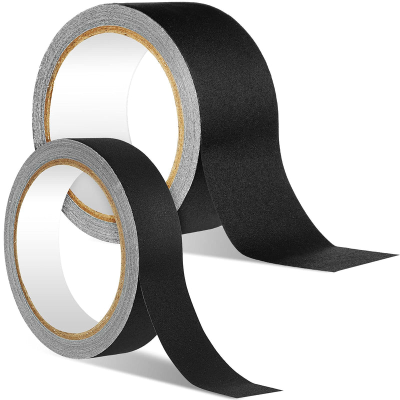 2 Pcs Black Book Binding Tapes 1 Inch / 2 Inch Self Adhesive Matte Cloth Tapes 15 Yard Roll for Old Books Antique Books Daily Supplies Cable Management Packaging