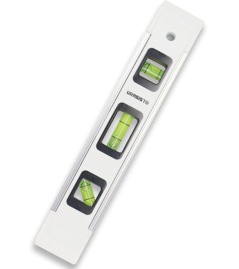 URASISTO 9 Inch Magnetic Box Level Torpedo Level with 45°/90°/180° Bubbles, Small Measuring Tool 1 pack
