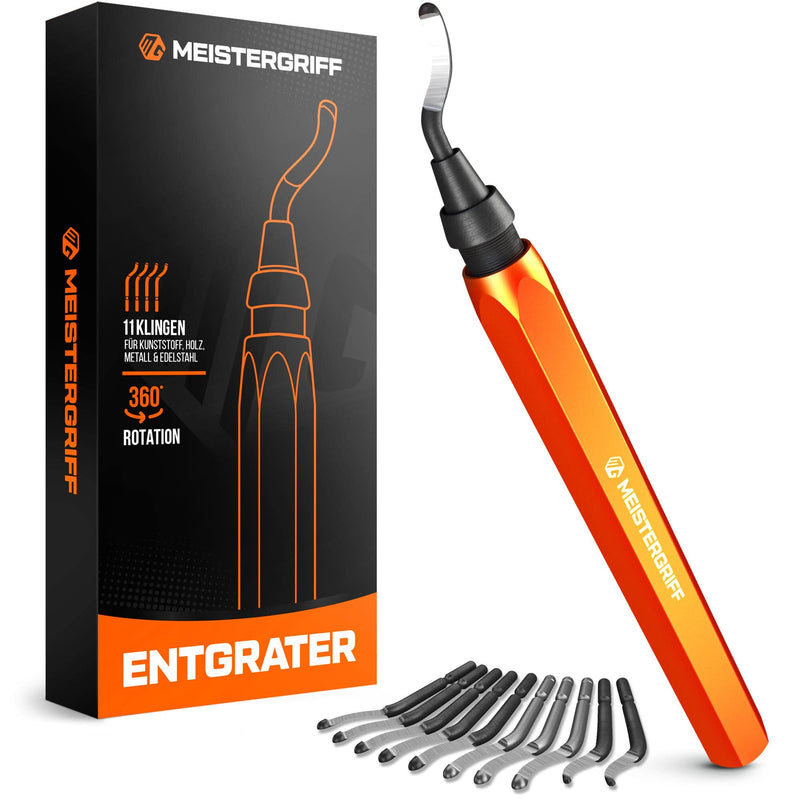Deburrer [incl. 11 blades] for plastic (also 3D printing), metal, stainless steel - hand deburrer Includes 11 blades