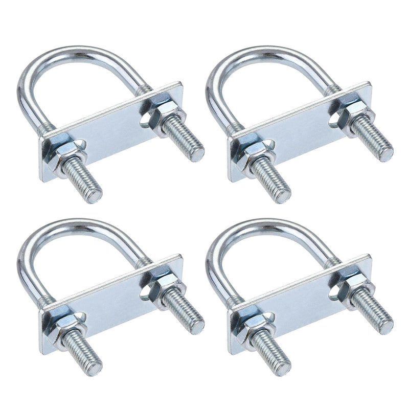 [Australia - AusPower] - uxcell Round U-Bolts 4 Sets 1.38"(35mm) Inner Width 75mm Length Steel M8 with Nut, Plate M8x35mmx75mm 