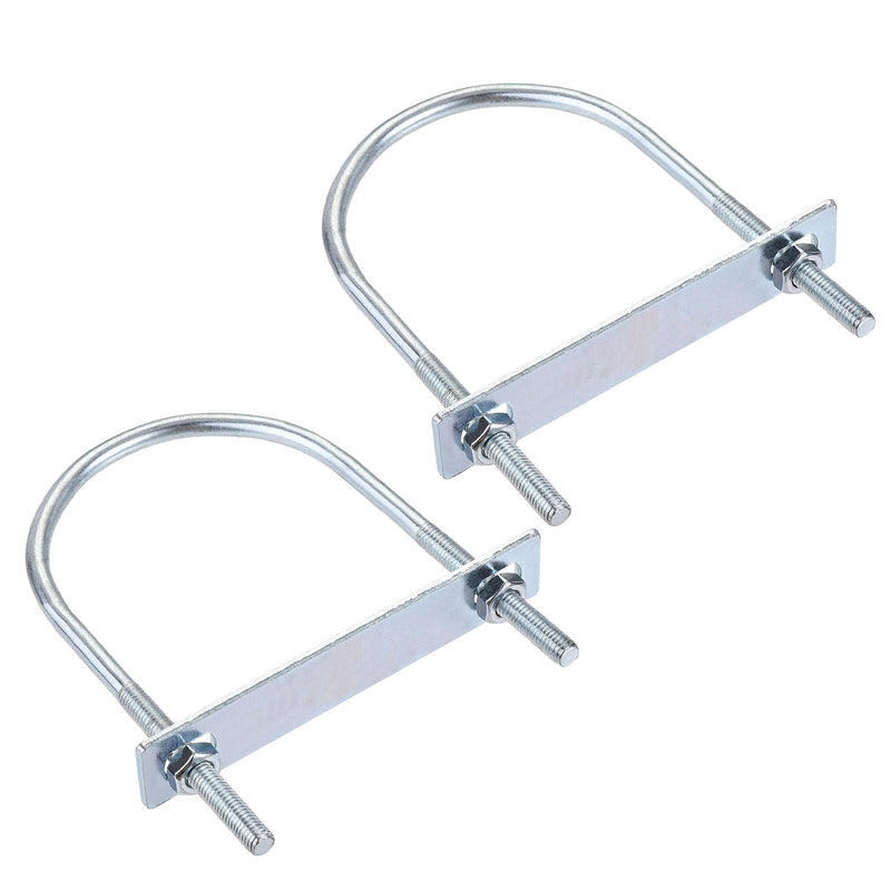 [Australia - AusPower] - uxcell Round U-Bolts 2 Sets 3.54"(90mm) Inner Width 150mm Length Steel M8 with Nut, Plate M8x90mmx150mm 