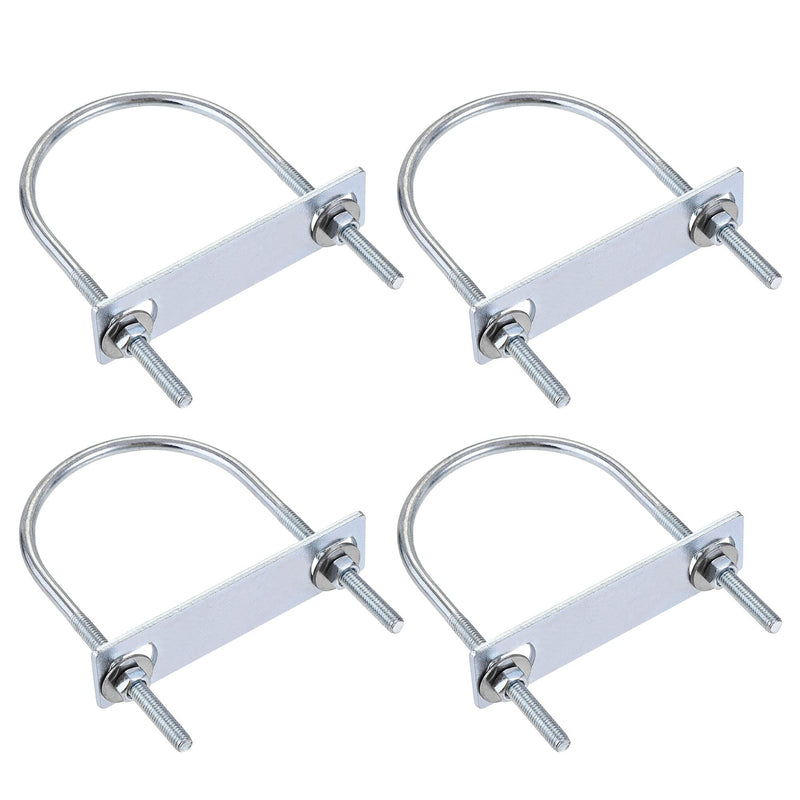 [Australia - AusPower] - uxcell Round U-Bolts 4 Sets 2.76"(70mm) Inner Width 120mm Length Steel M6 with Nut, Plate, Washer 