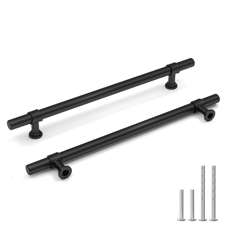 Goldenwarm Black Cabinet Pulls 10 Pack Kitchen Cabinet Handles - LST18BK160 Matte Black Drawer Pulls Modern Hardware Handles for Dresser Drawers 6.25 in Hole Center (160mm)